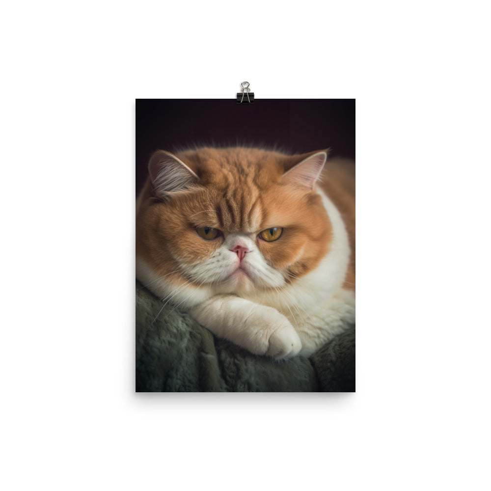 Elegance of Exotic Shorthair Cat Photo paper poster - PosterfyAI.com