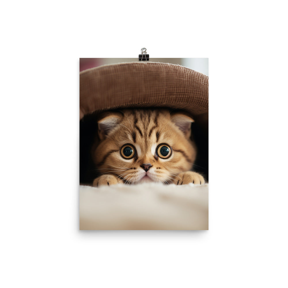 Scottish Fold Kitten Photo paper poster - PosterfyAI.com