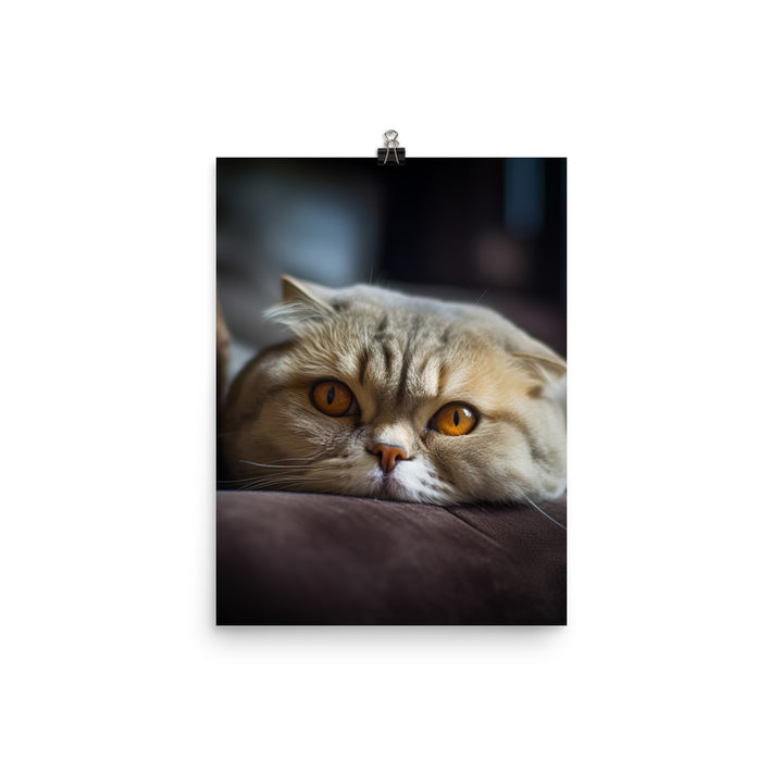 Scottish Fold Cat Photo paper poster - PosterfyAI.com