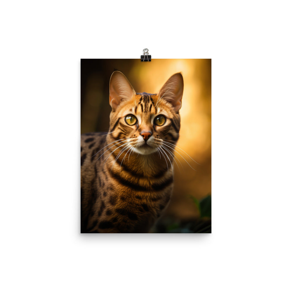 Majestic Beauty of Bengal Cat Photo paper poster - PosterfyAI.com