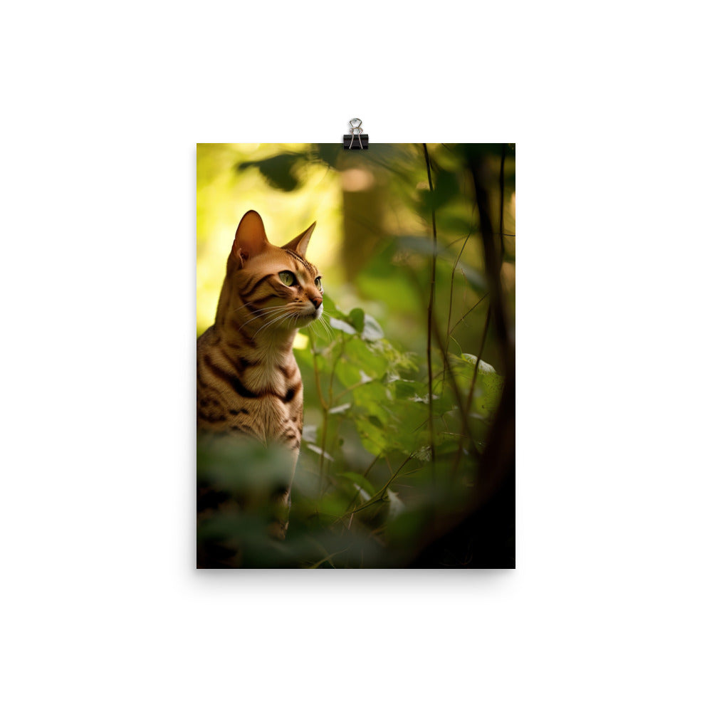 Bengal Cat in its Natural Habitat Photo paper poster - PosterfyAI.com