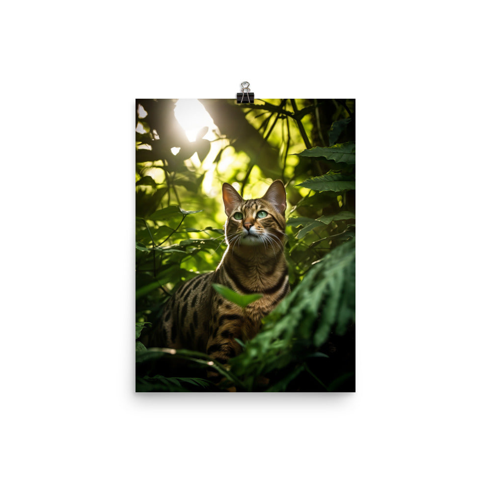 Bengal Cat in its Natural Habitat Photo paper poster - PosterfyAI.com