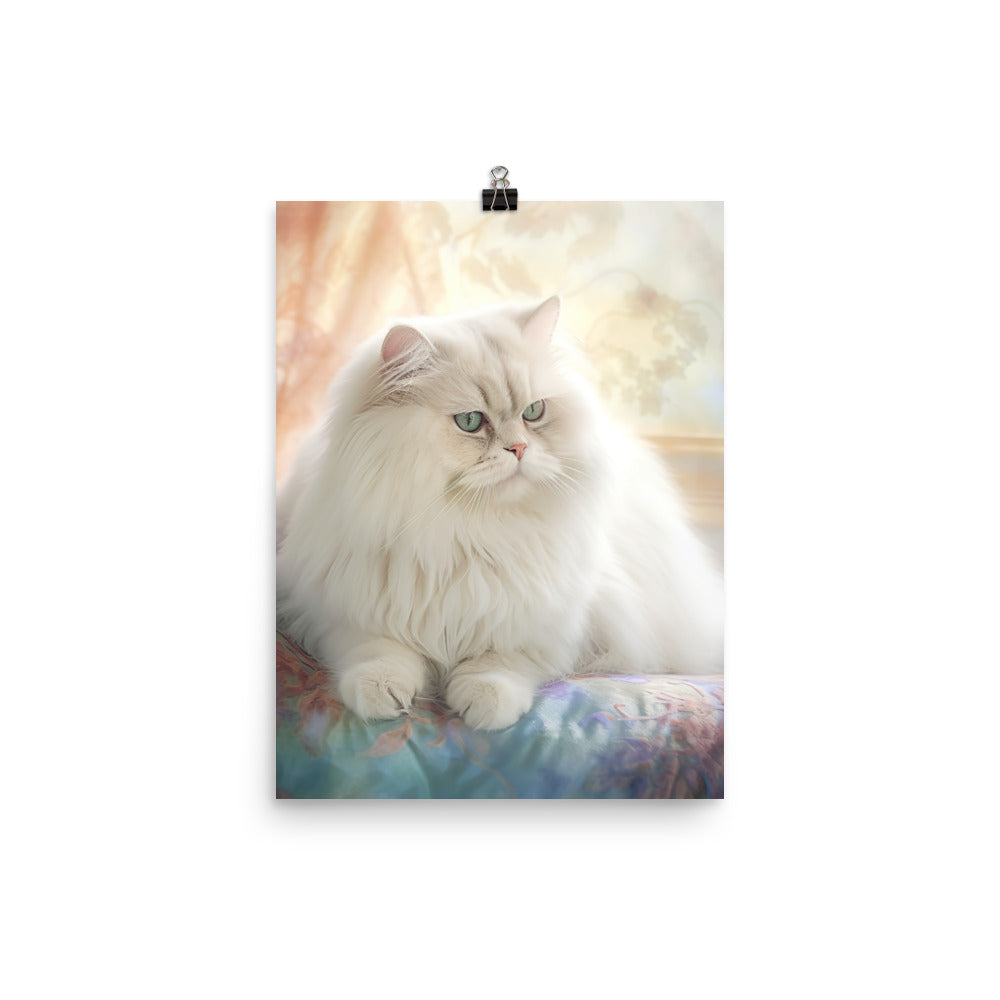 Persian Cat in Dreamy Pastel Photo paper poster - PosterfyAI.com