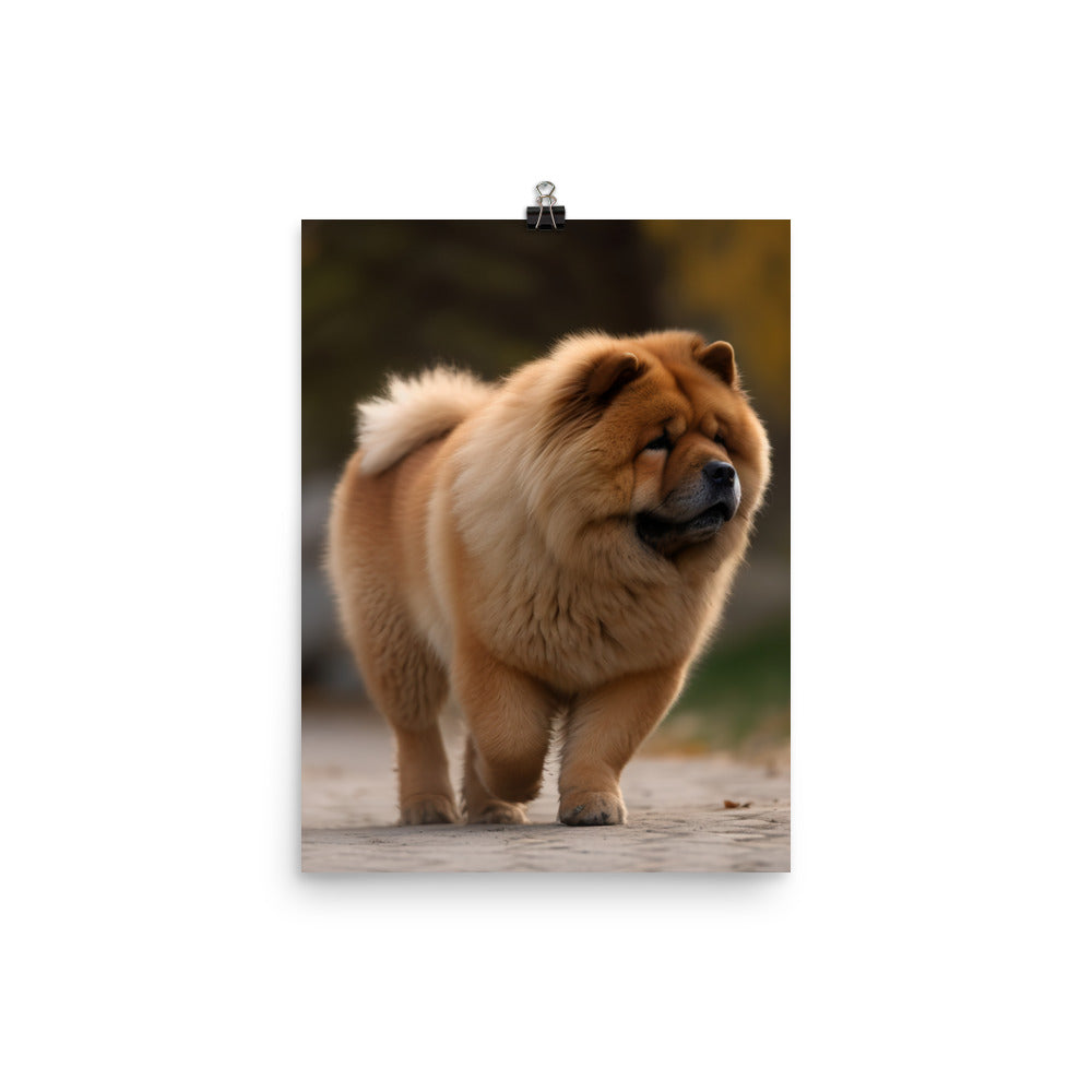 Chow Chow Taking a Leisurely Stroll Photo paper poster - PosterfyAI.com