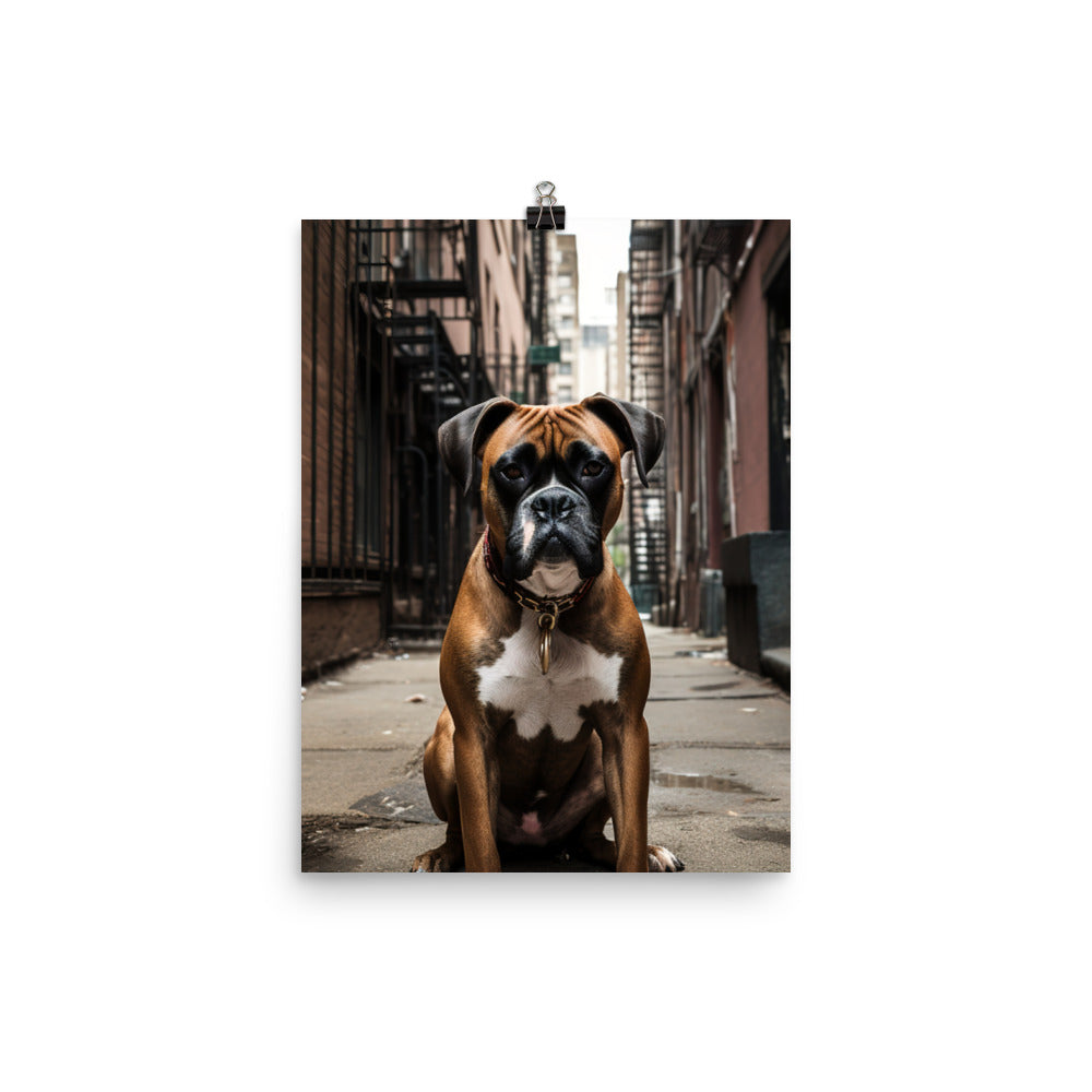 Boxer in the City Photo paper poster - PosterfyAI.com