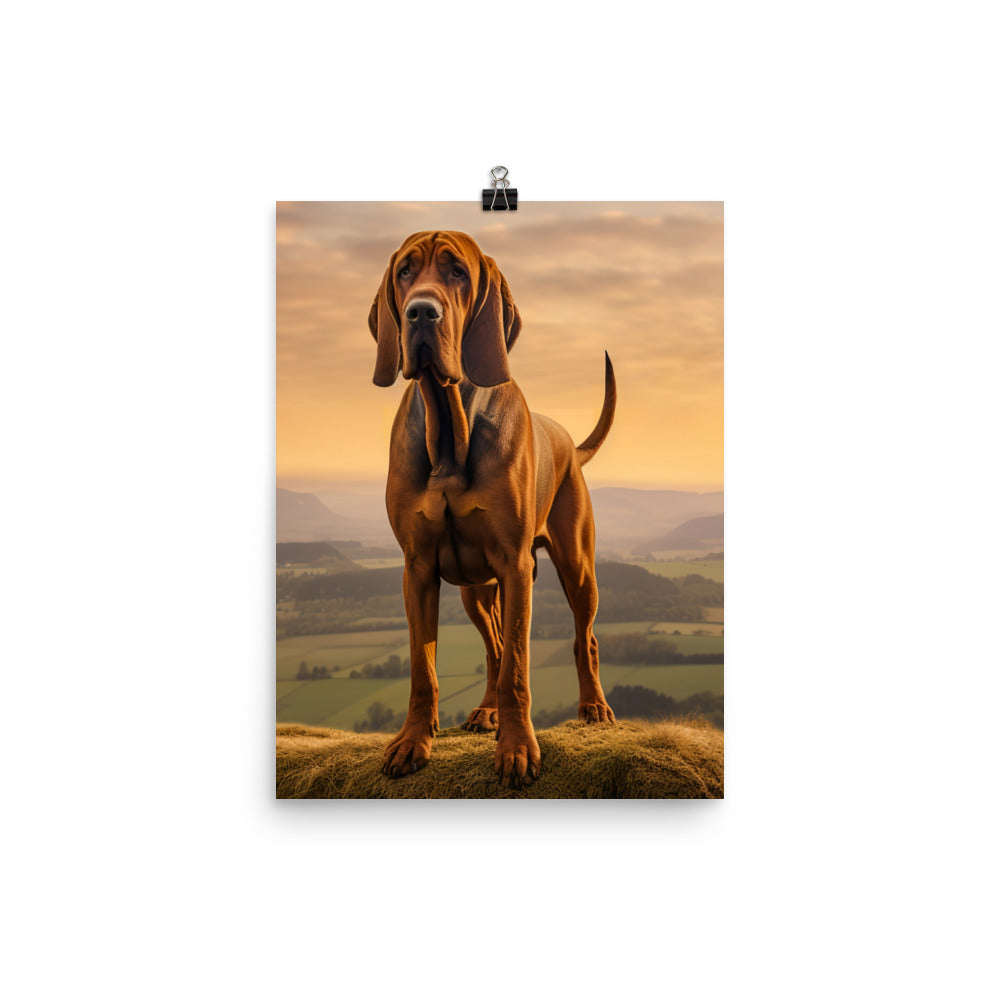 Bloodhound Portrait Photo paper poster - PosterfyAI.com