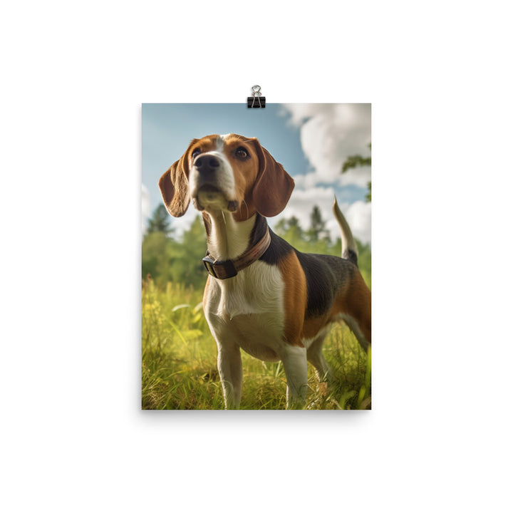 Beagle on the hunt Photo paper poster - PosterfyAI.com