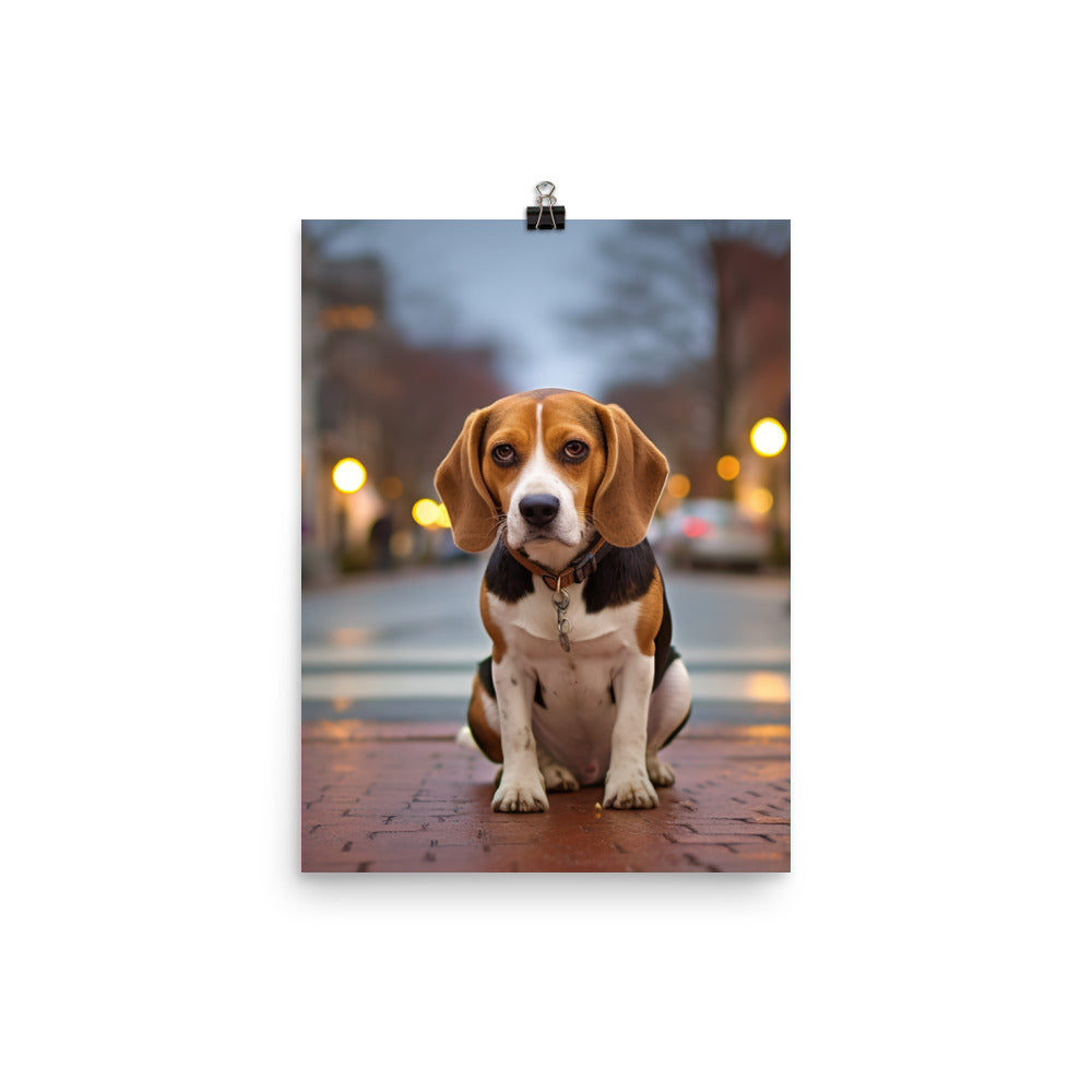 Beagle in the city Photo paper poster - PosterfyAI.com