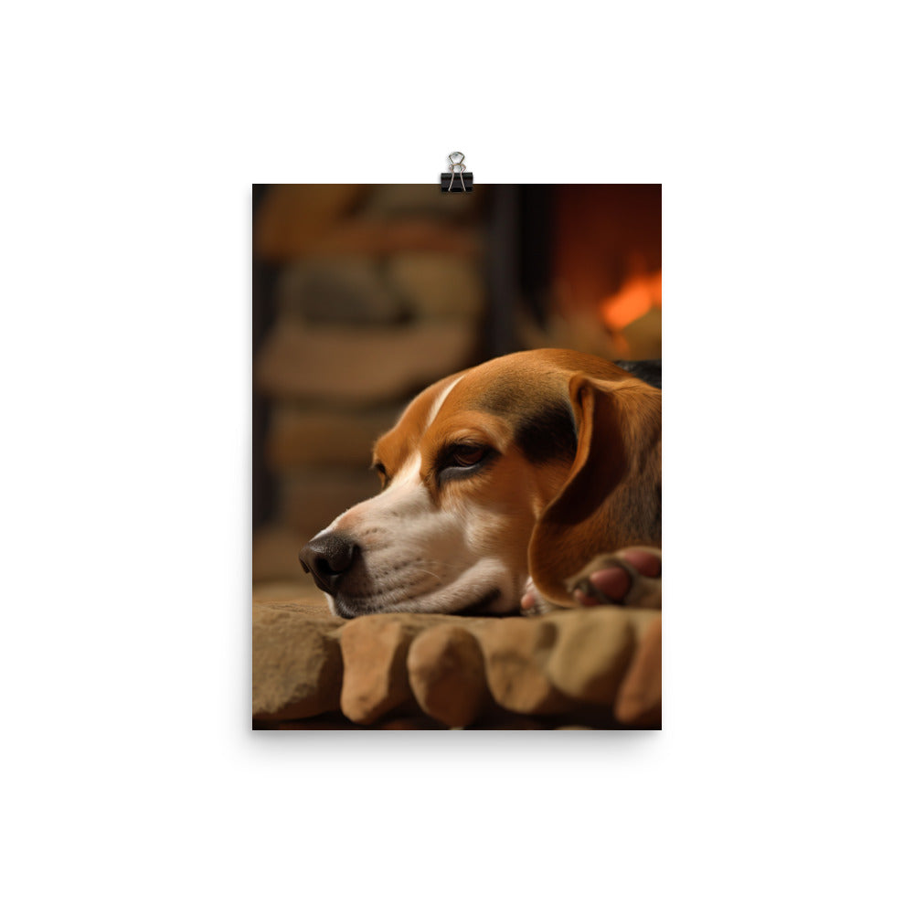 Beagle in repose Photo paper poster - PosterfyAI.com