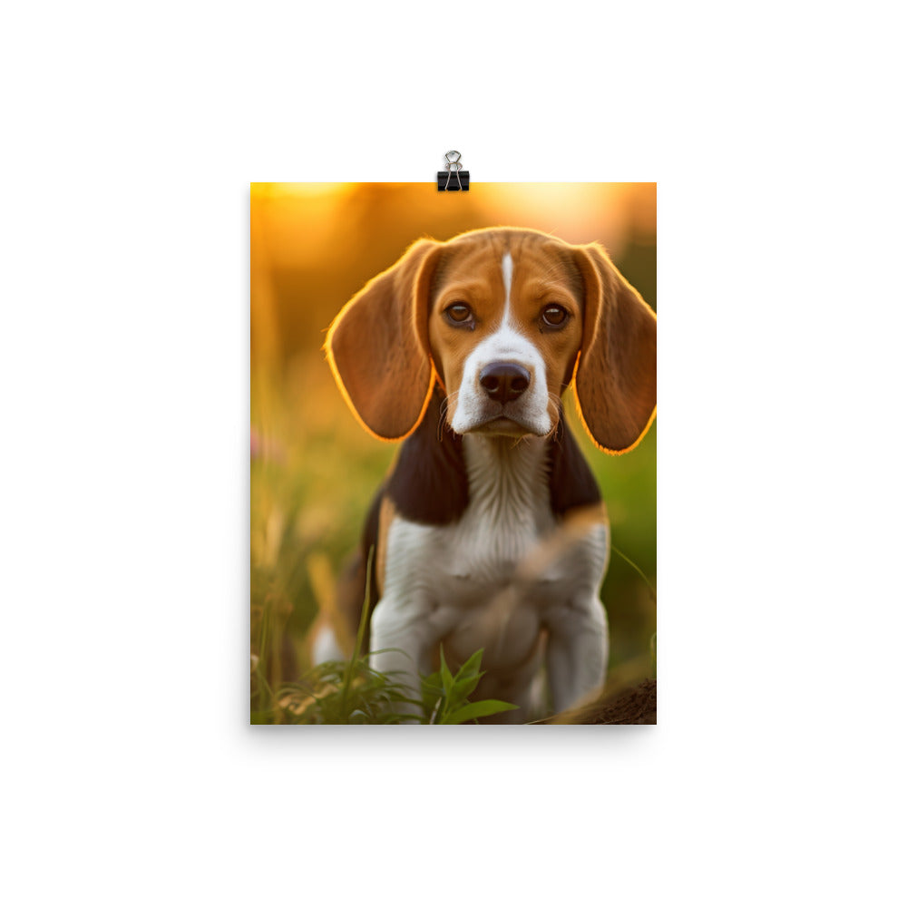 Beagle at play Photo paper poster - PosterfyAI.com