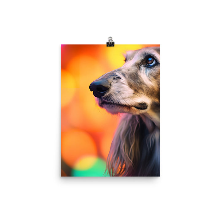 Afghan Hound portrait with bokeh Photo paper poster - PosterfyAI.com