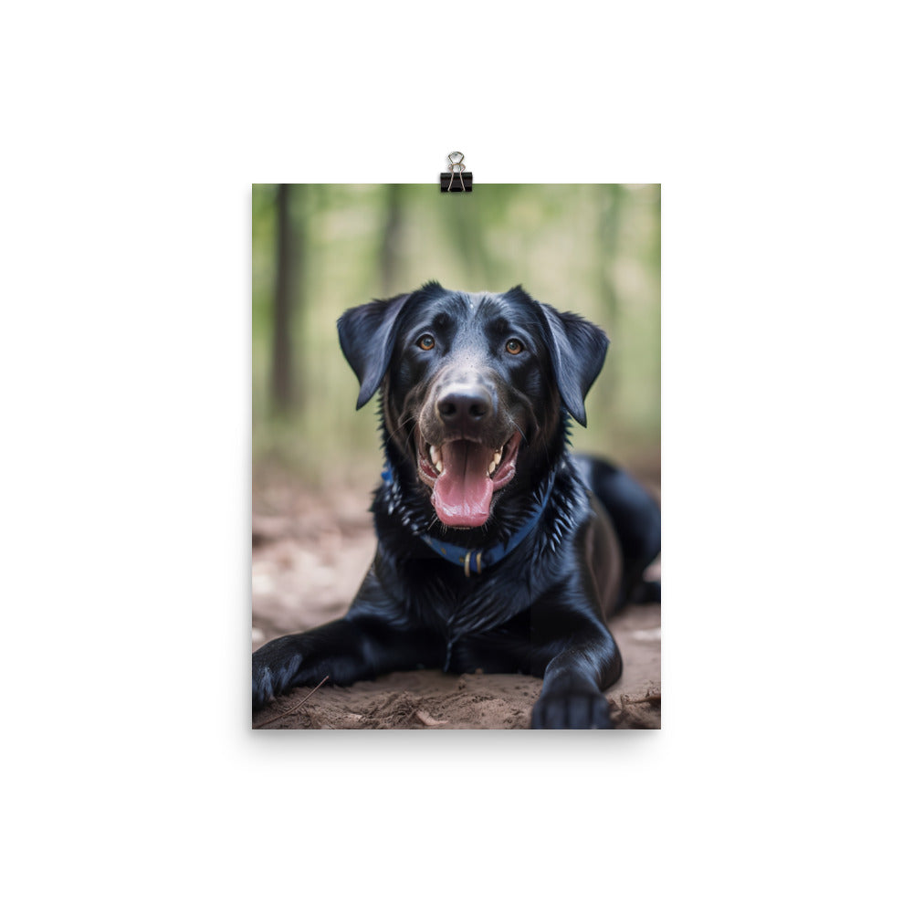 A portrait of a happy Labrador Retriever Photo paper poster - PosterfyAI.com