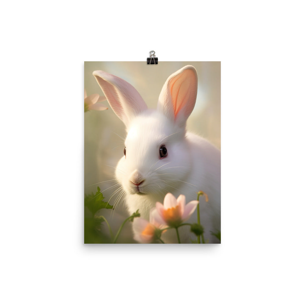 Florida White Bunny Photo paper poster - PosterfyAI.com