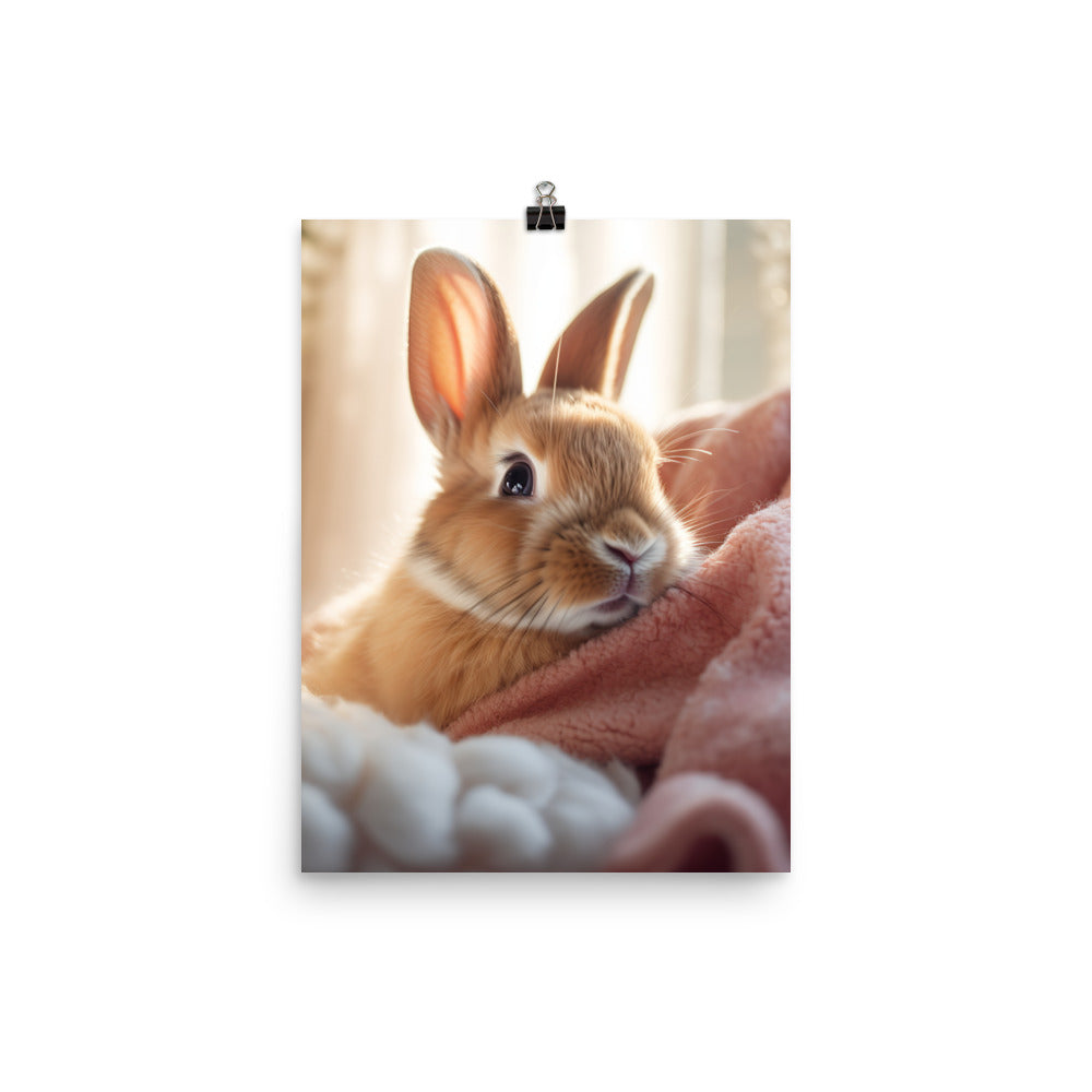 Mini Rex Bunny Photo paper poster - PosterfyAI.com