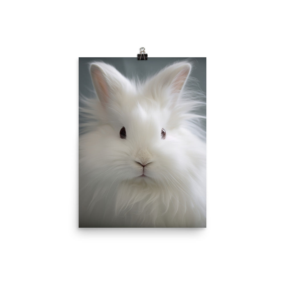 Adorable French Angora Bunny Photo paper poster - PosterfyAI.com