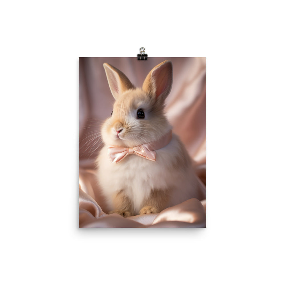 Mini Satin Bunnys Luxurious Presence Photo paper poster - PosterfyAI.com