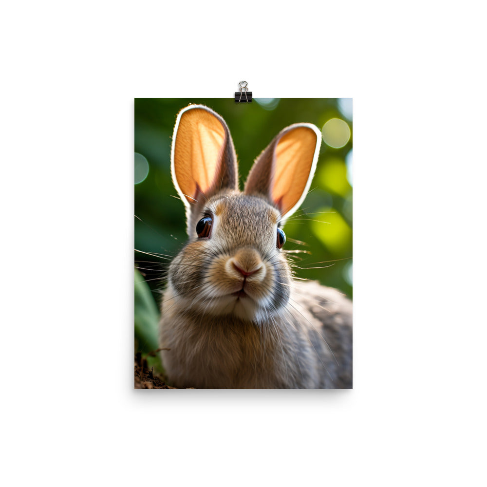 Mini Satin Bunnys Enchanting Inquisitiveness Photo paper poster - PosterfyAI.com