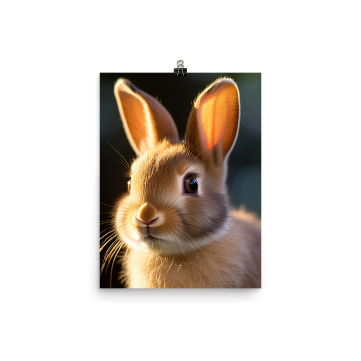 Mini Satin Bunnys Enchanting Inquisitiveness Photo paper poster - PosterfyAI.com