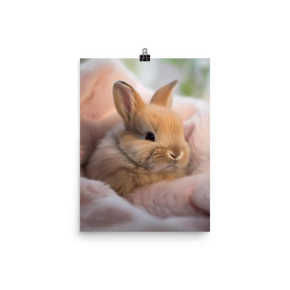 Mini Satin Bunny in Tranquil Bliss Photo paper poster - PosterfyAI.com