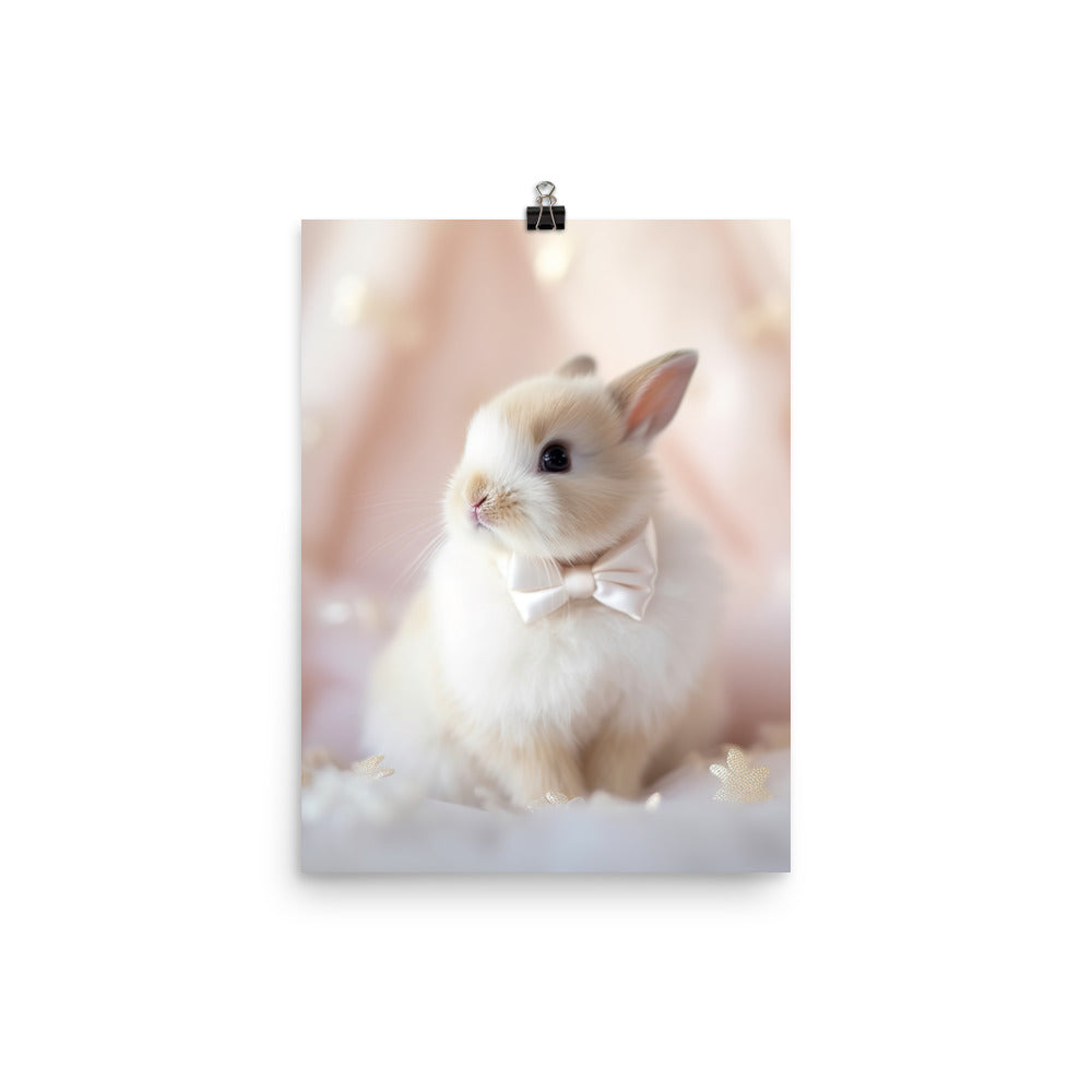 Mini Satin Bunny in Delicate Splendor Photo paper poster - PosterfyAI.com