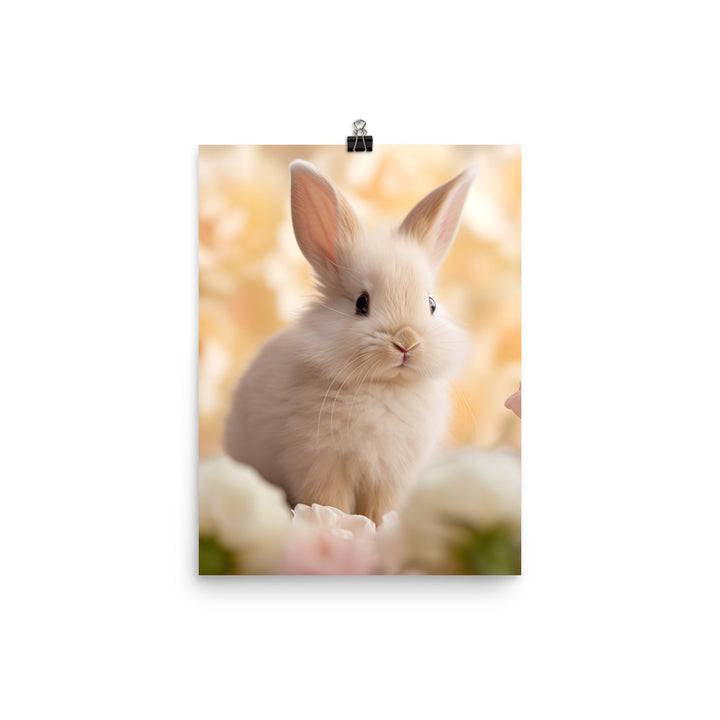 Mini Satin Bunny in Delicate Splendor Photo paper poster - PosterfyAI.com