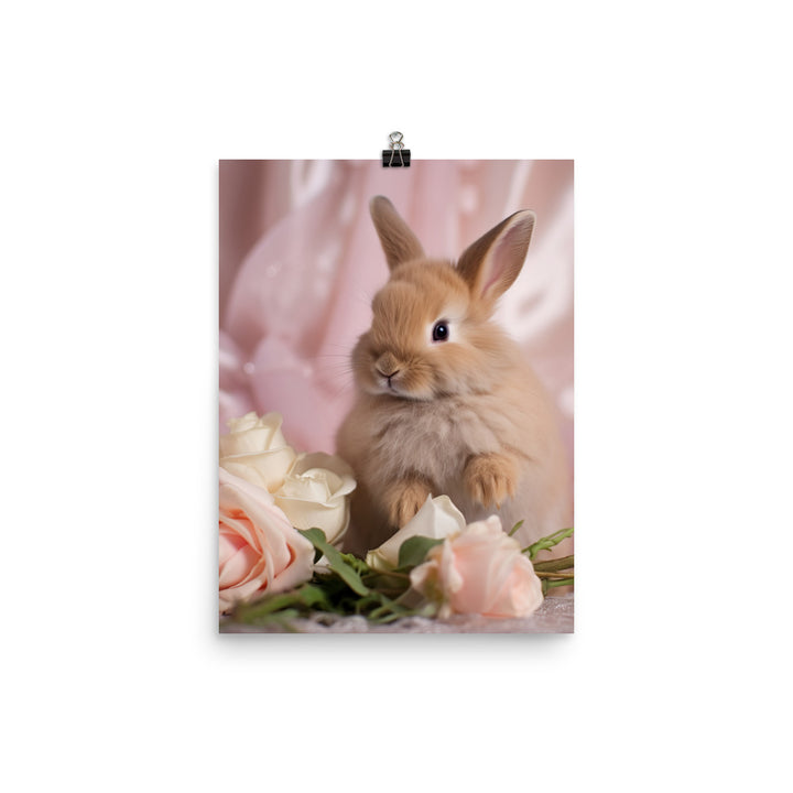 Mini Satin Bunny in Delicate Splendor Photo paper poster - PosterfyAI.com