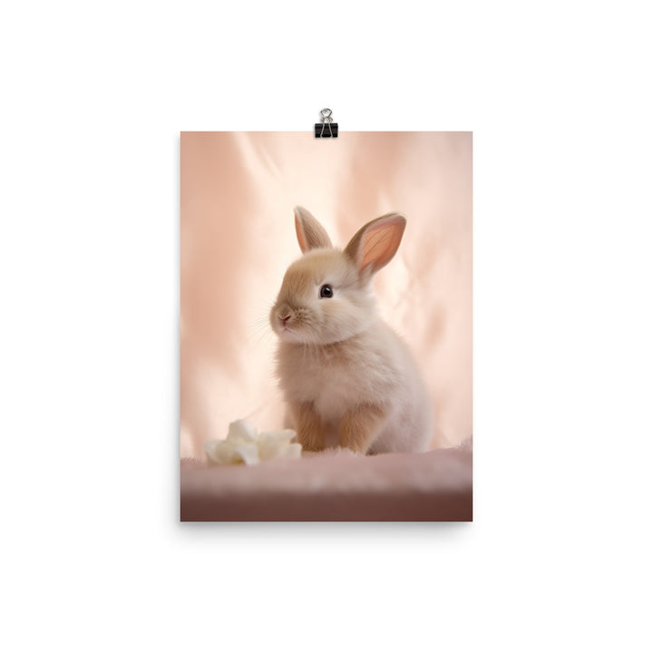 Mini Satin Bunny in Delicate Splendor Photo paper poster - PosterfyAI.com