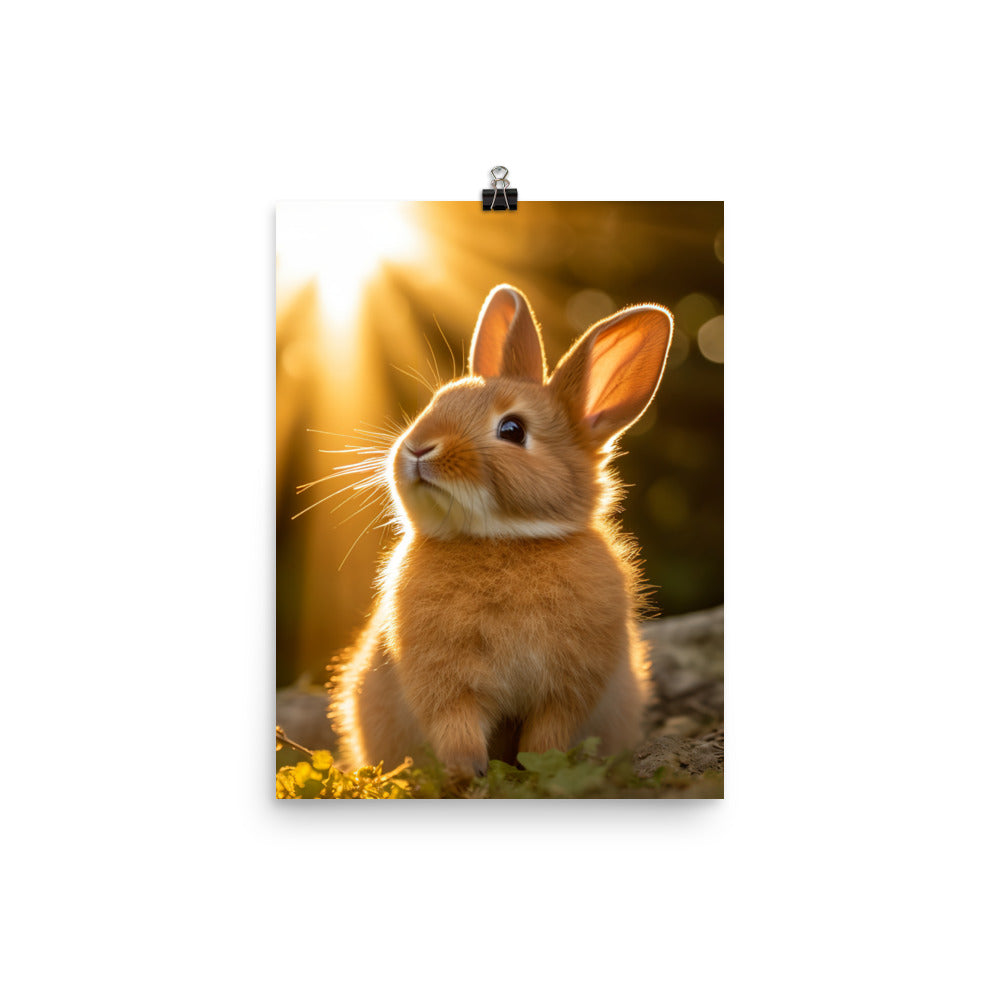 Adorable Tan Bunny Photo paper poster - PosterfyAI.com