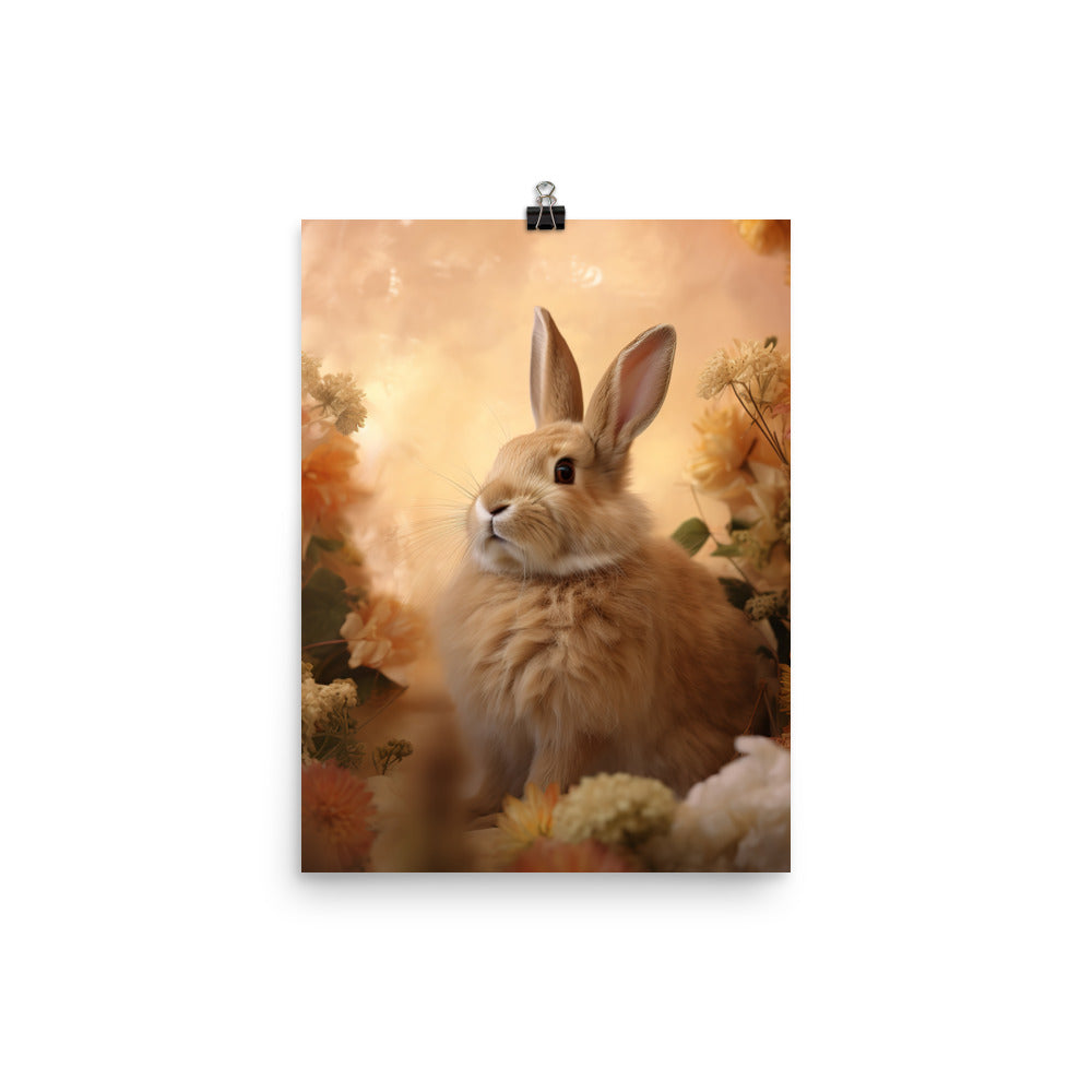 Tan Bunny Amidst Rustic Beauty Photo paper poster - PosterfyAI.com