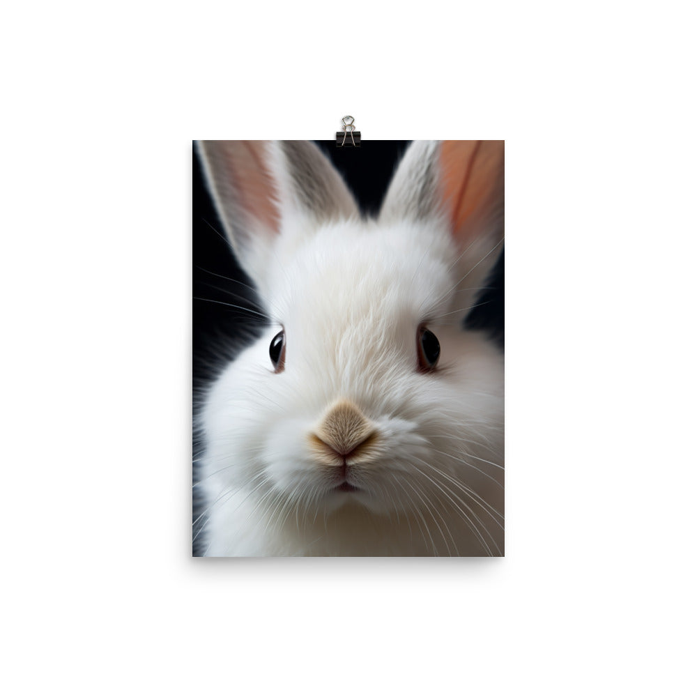 Charming Dwarf Hotot Bunny Photo paper poster - PosterfyAI.com