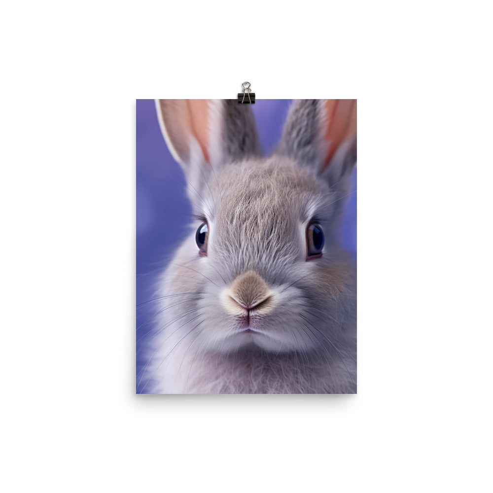 Charming Lilac Bunny Photo paper poster - PosterfyAI.com