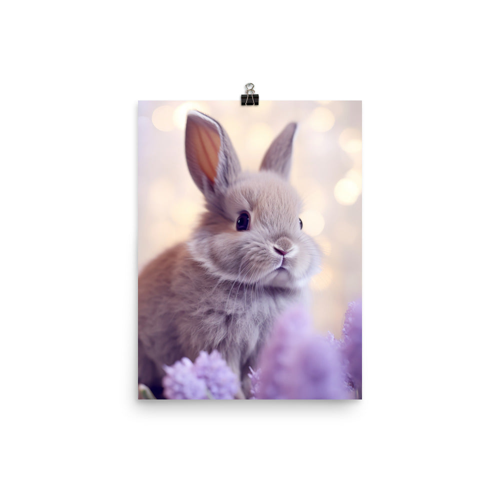 Adorable Lilac Bunny Photo paper poster - PosterfyAI.com