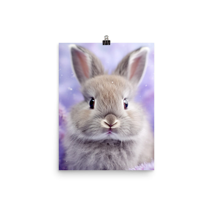 Adorable Lilac Bunny Photo paper poster - PosterfyAI.com