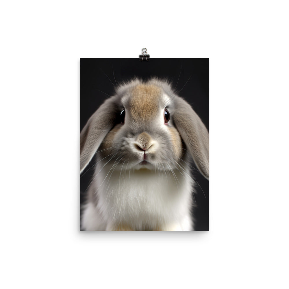 Mini Lop Bunny Photo paper poster - PosterfyAI.com