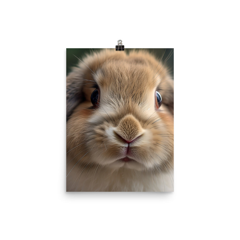 Charming Mini Lop Bunny Photo paper poster - PosterfyAI.com