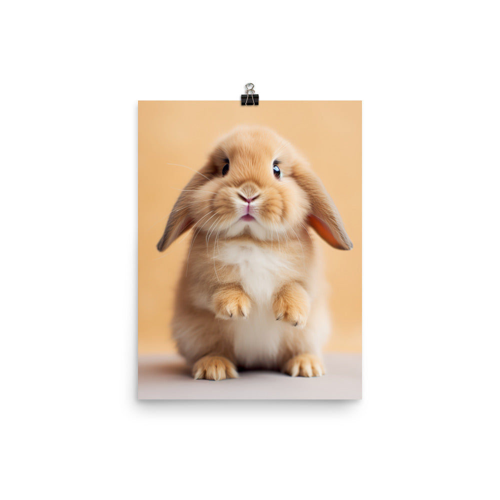 Adorable Mini Lop Bunny Photo paper poster - PosterfyAI.com