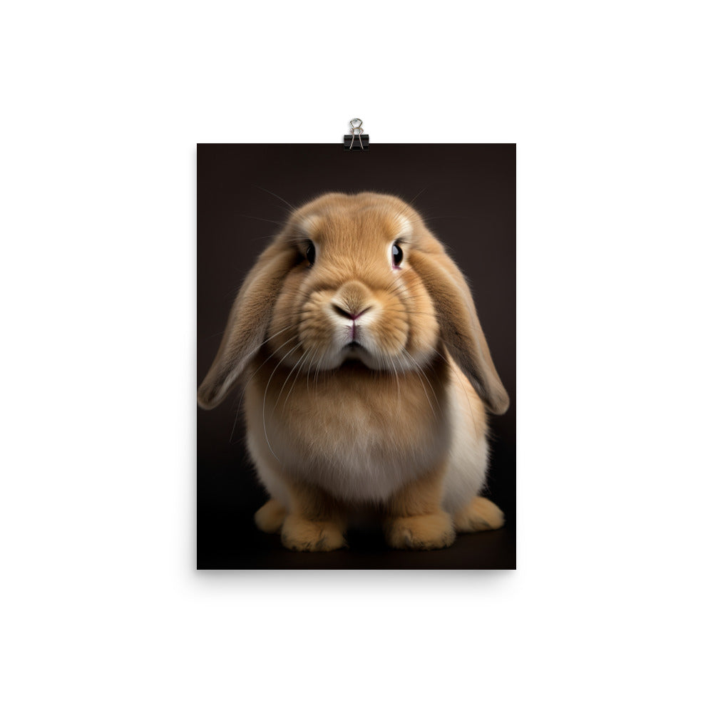 Holland Lop Bunny Photo paper poster - PosterfyAI.com