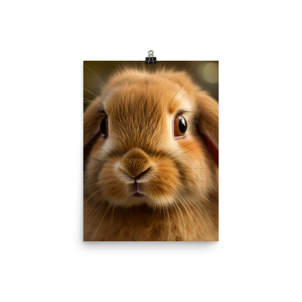 Charming Holland Lop Bunny Photo paper poster - PosterfyAI.com