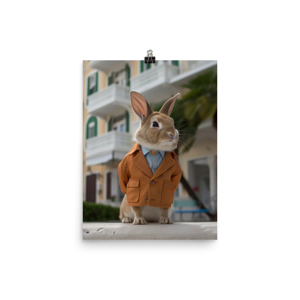 Havana Bunny with a Stylish Pose Photo paper poster - PosterfyAI.com