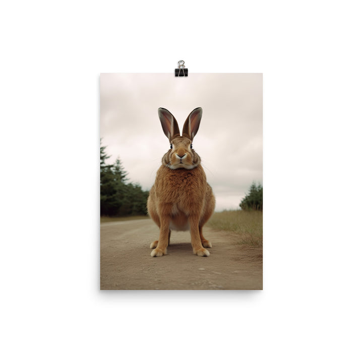 Flemish Giant Bunny with a Majestic Stance Photo paper poster - PosterfyAI.com