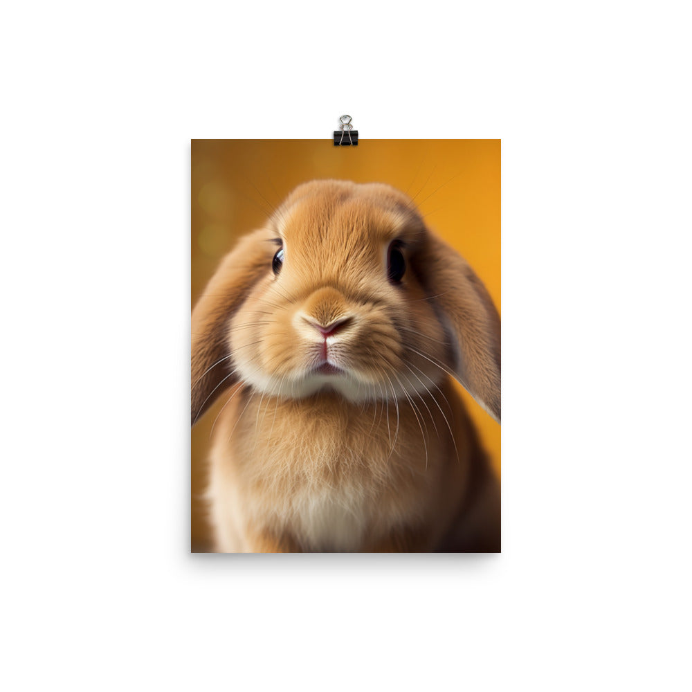 Adorable English Lop Bunny Photo paper poster - PosterfyAI.com