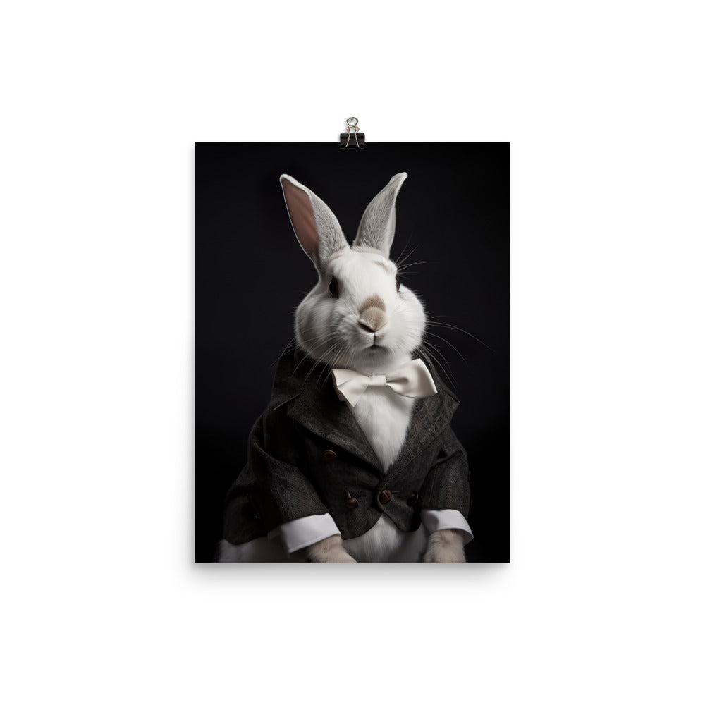 Dutch Bunny with a Stylish Pose Photo paper poster - PosterfyAI.com