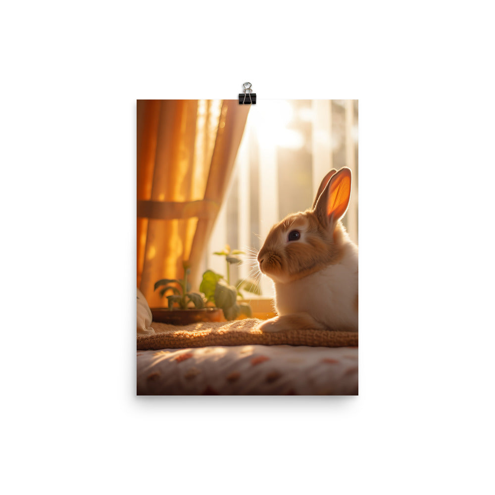 Dutch Bunny in a Cozy Setting Photo paper poster - PosterfyAI.com
