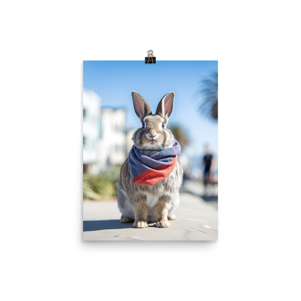 Californian Bunny with a Stylish Pose Photo paper poster - PosterfyAI.com