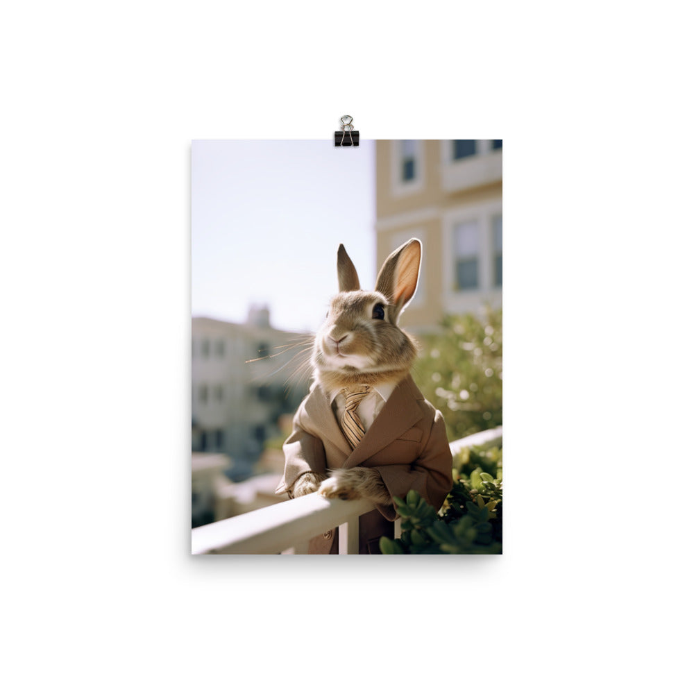 Californian Bunny with a Stylish Pose Photo paper poster - PosterfyAI.com
