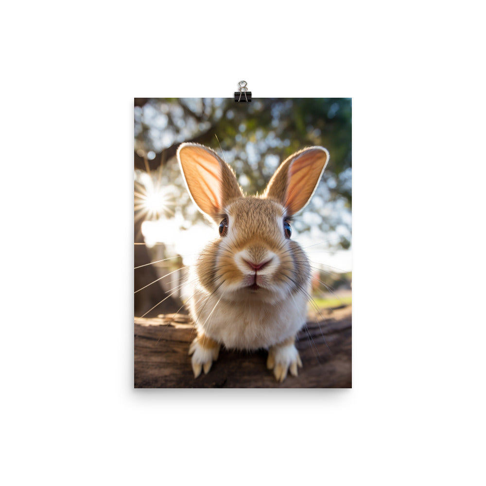 Adorable Californian Bunny Photo paper poster - PosterfyAI.com
