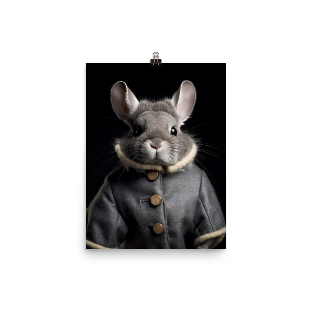 Chinchilla Bunny with a Stylish Pose Photo paper poster - PosterfyAI.com