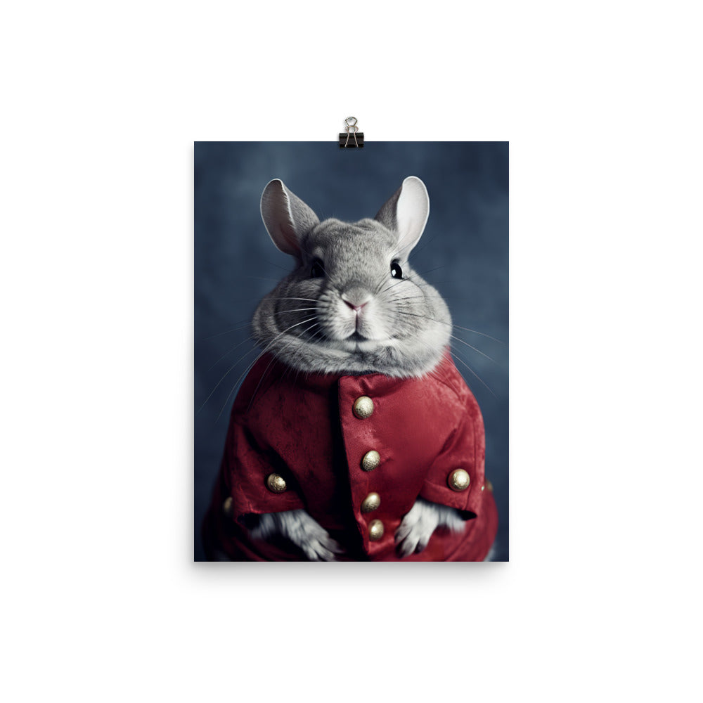 Chinchilla Bunny with a Stylish Pose Photo paper poster - PosterfyAI.com