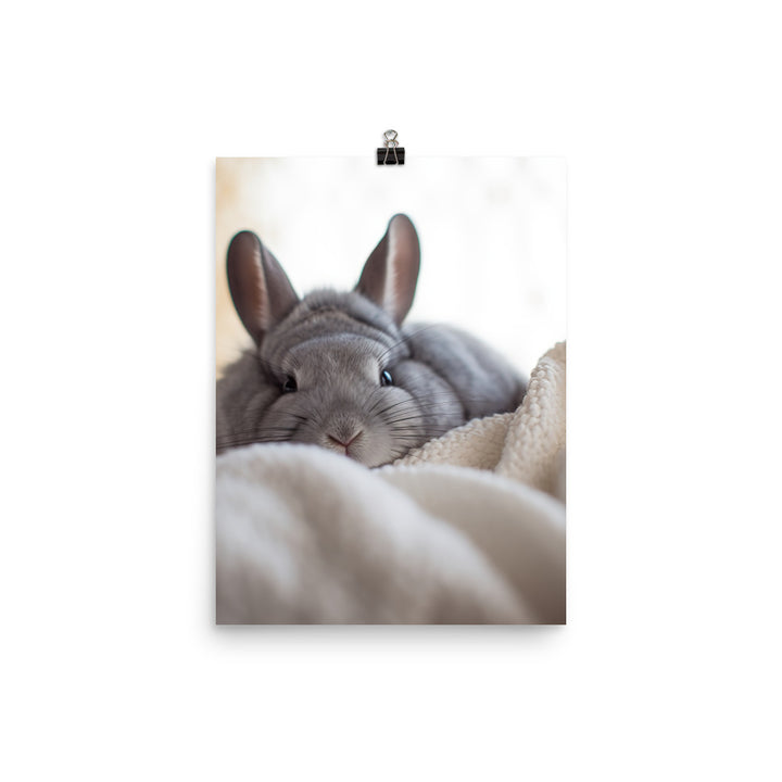 Chinchilla Bunny in a Cozy Setting Photo paper poster - PosterfyAI.com