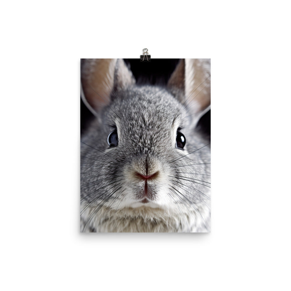 Charming Chinchilla Bunny Photo paper poster - PosterfyAI.com